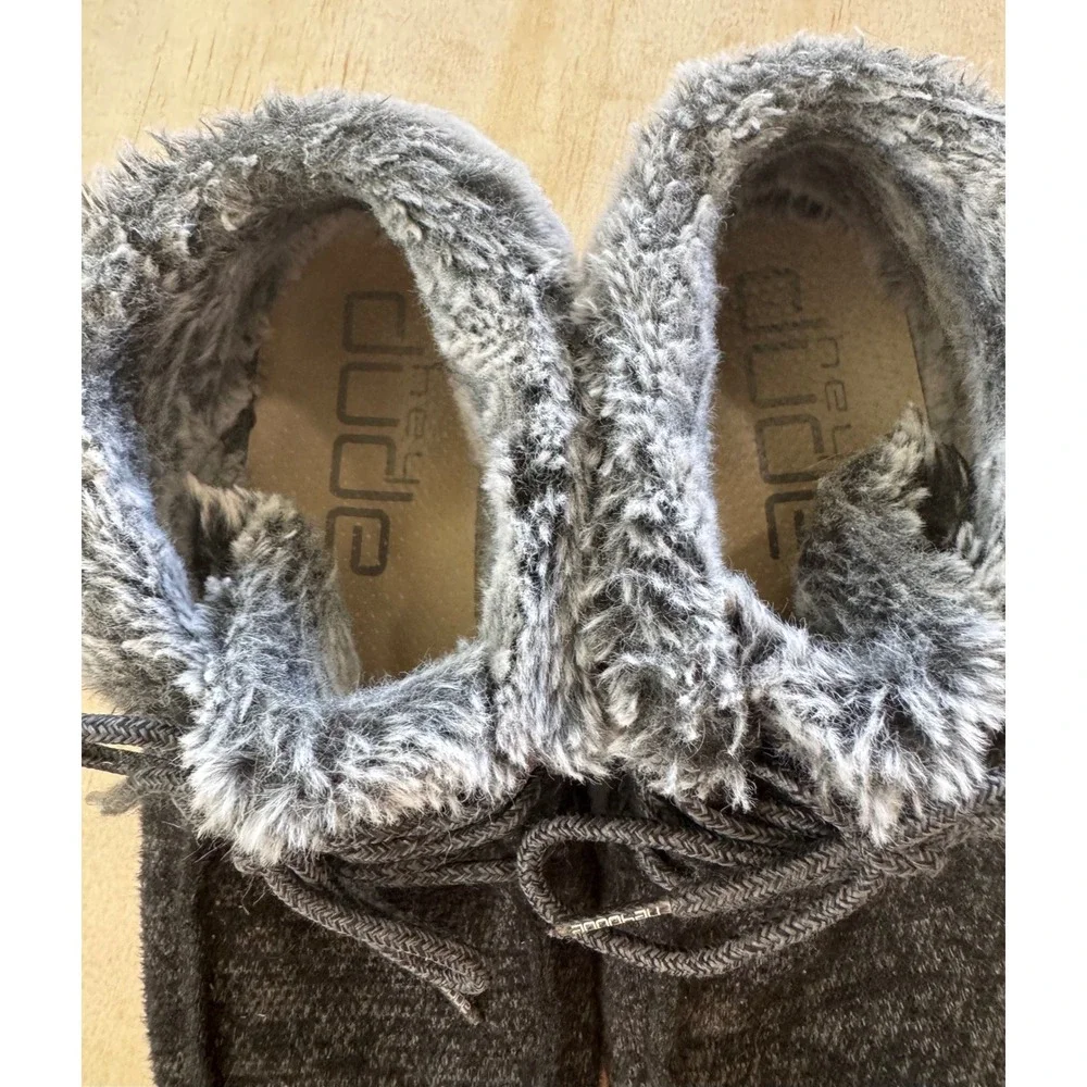 Hey Dude Britt Black Faux Fur Lined‎ Boots Womens 7 Slip On Winter Cozy Comfort